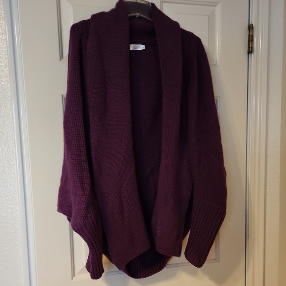 Cuddl Duds Rich Plum Cardigan Sweater - Picture 1 of 8